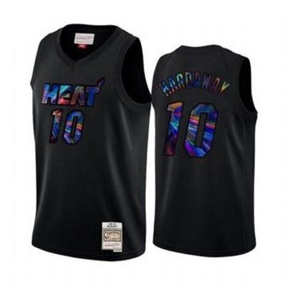 Miami Heat #10 Tim Hardaway Men's Iridescent HWC Limited NBA Jersey - Black Men's